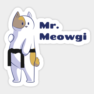 Mr. meowgi, the karate cat Sticker